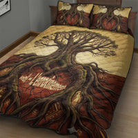 Léopold Sédar Senghor Quilt Bed Set Sacred Baobab Tree Design African Roots and Symbols Theme Negritude Movement - Wonder Print Shop