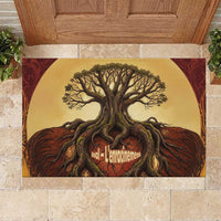 Léopold Sédar Senghor Rubber Doormat Sacred Baobab Tree Design African Roots and Symbols Theme Negritude Movement - Wonder Print Shop