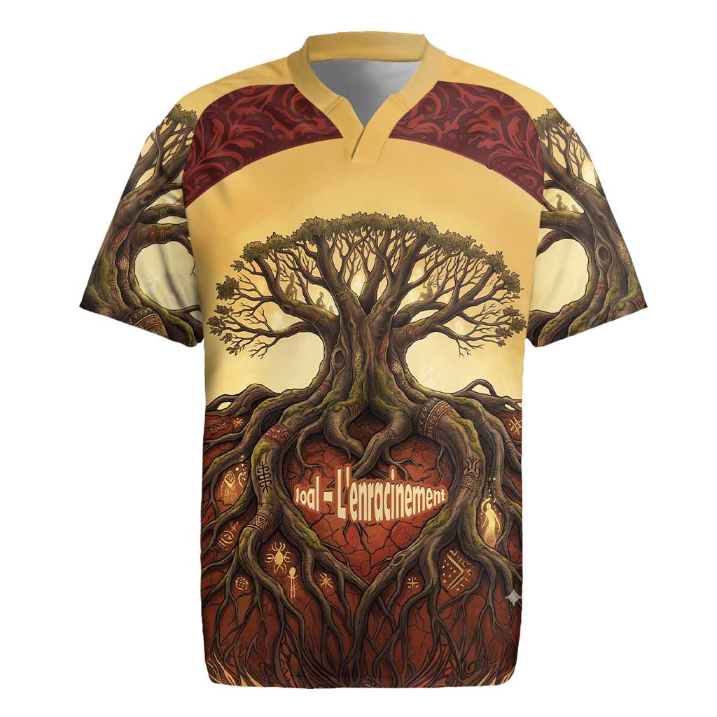 Léopold Sédar Senghor Rugby Jersey Sacred Baobab Tree Design African Roots and Symbols Theme Negritude Movement - Wonder Print Shop