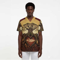 Léopold Sédar Senghor Scrub Top Sacred Baobab Tree Design African Roots and Symbols Theme Negritude Movement - Wonder Print Shop