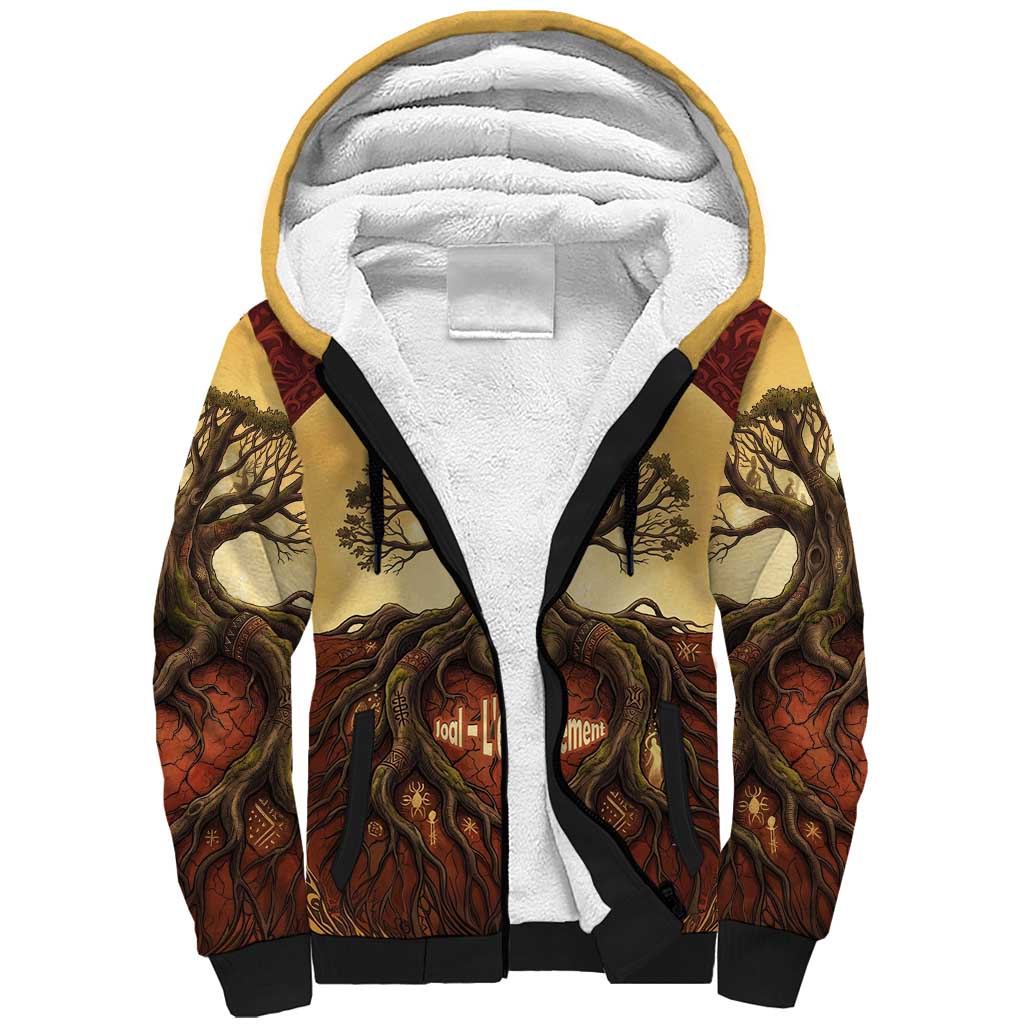 Léopold Sédar Senghor Sherpa Hoodie Sacred Baobab Tree Design African Roots and Symbols Theme Negritude Movement - Wonder Print Shop