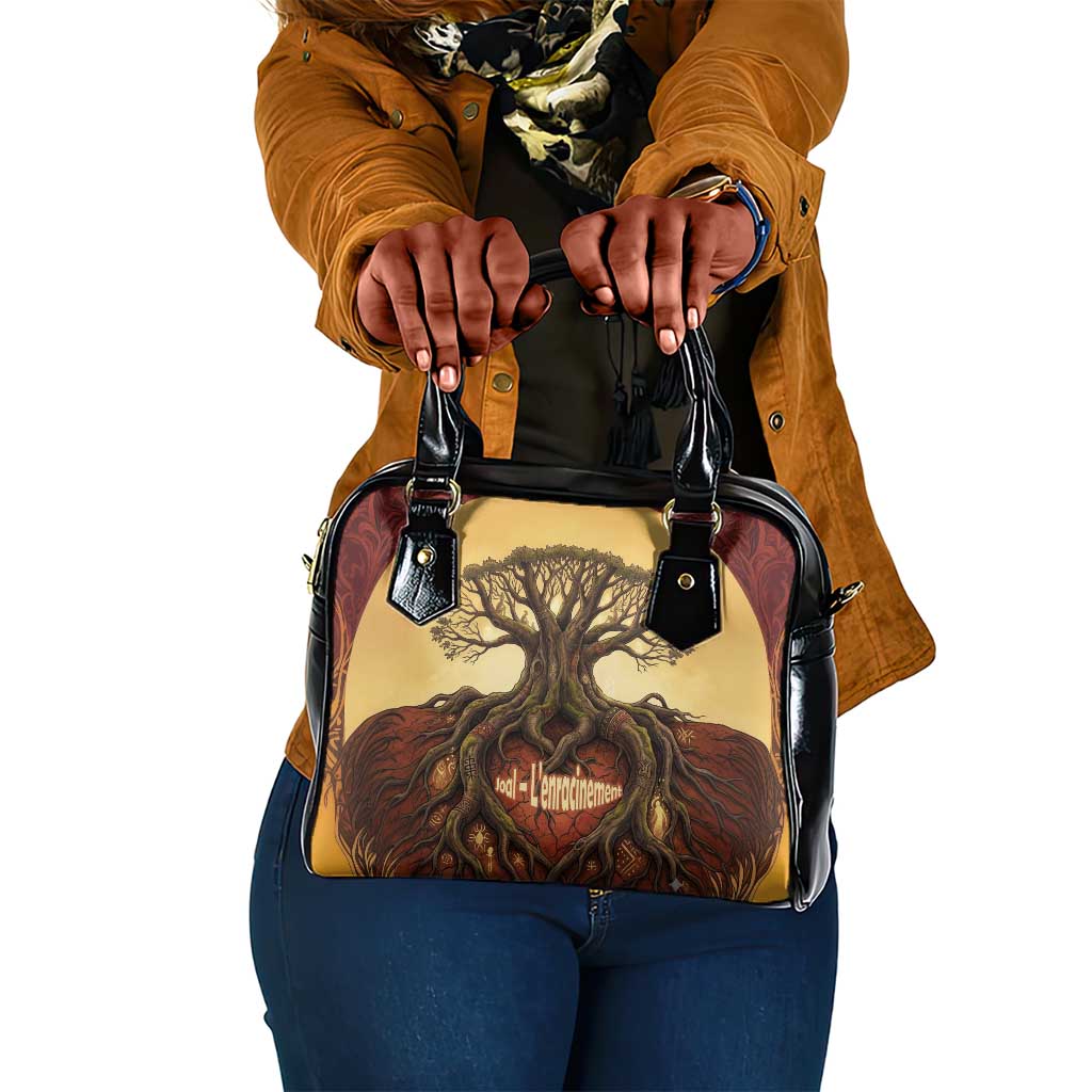 Léopold Sédar Senghor Shoulder Handbag Sacred Baobab Tree Design African Roots and Symbols Theme Negritude Movement - Wonder Print Shop