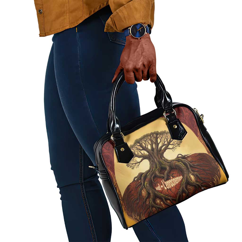 Léopold Sédar Senghor Shoulder Handbag Sacred Baobab Tree Design African Roots and Symbols Theme Negritude Movement - Wonder Print Shop