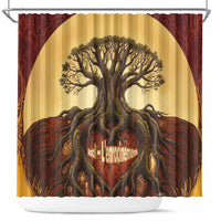Léopold Sédar Senghor Shower Curtain Sacred Baobab Tree Design African Roots and Symbols Theme Negritude Movement - Wonder Print Shop