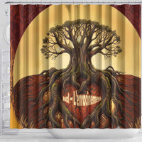 Léopold Sédar Senghor Shower Curtain Sacred Baobab Tree Design African Roots and Symbols Theme Negritude Movement - Wonder Print Shop