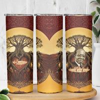Léopold Sédar Senghor Skinny Tumbler Sacred Baobab Tree Design African Roots and Symbols Theme Negritude Movement - Wonder Print Shop