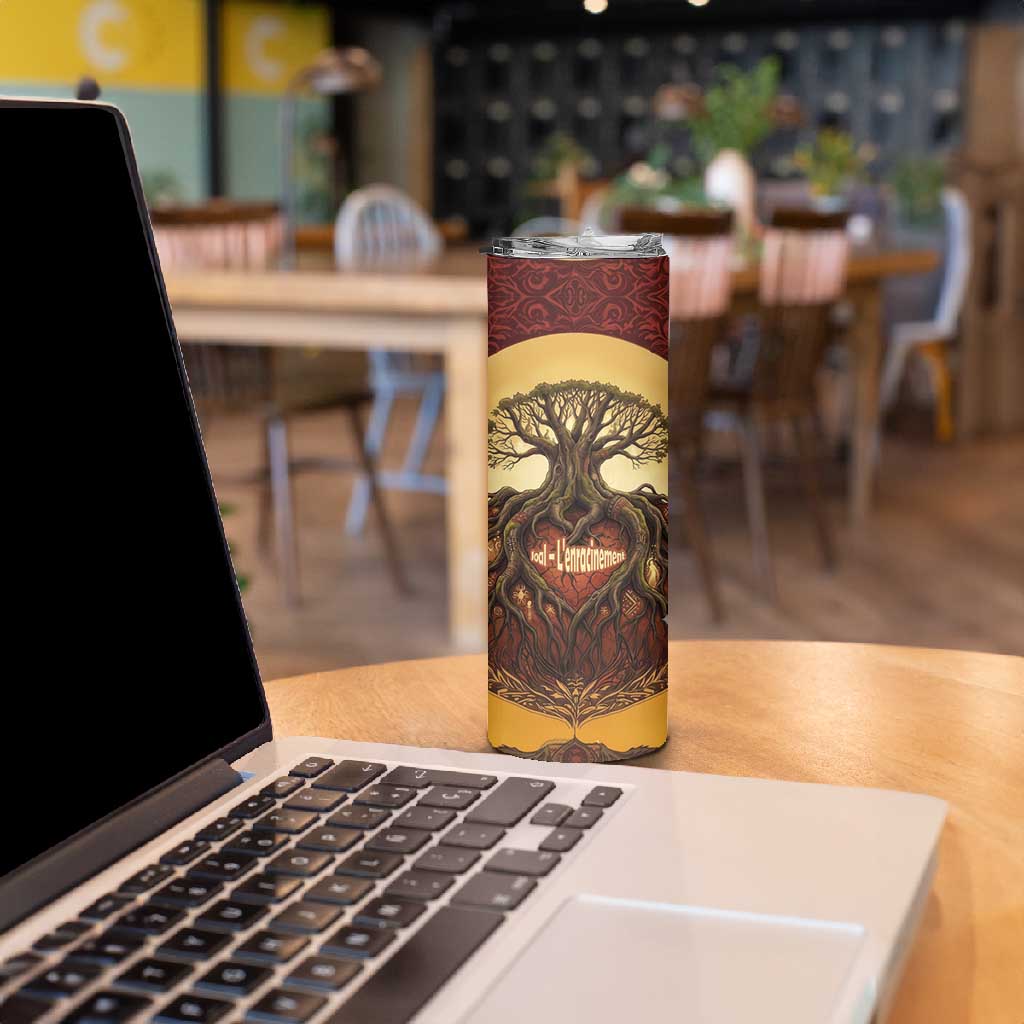 Léopold Sédar Senghor Skinny Tumbler Sacred Baobab Tree Design African Roots and Symbols Theme Negritude Movement - Wonder Print Shop