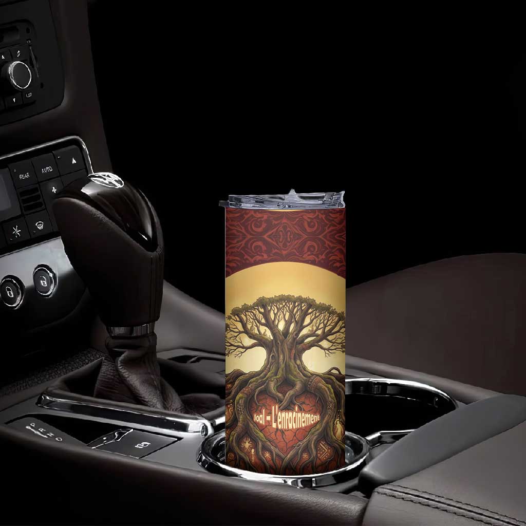 Léopold Sédar Senghor Skinny Tumbler Sacred Baobab Tree Design African Roots and Symbols Theme Negritude Movement - Wonder Print Shop