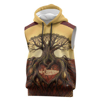 Léopold Sédar Senghor Sleeveless Hoodie Sacred Baobab Tree Design African Roots and Symbols Theme Negritude Movement - Wonder Print Shop