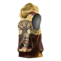 Léopold Sédar Senghor Sleeveless Hoodie Sacred Baobab Tree Design African Roots and Symbols Theme Negritude Movement - Wonder Print Shop
