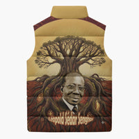 Léopold Sédar Senghor Sleeveless Puffer Jacket Sacred Baobab Tree Design African Roots and Symbols Theme Negritude Movement - Wonder Print Shop