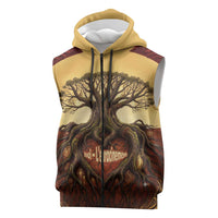 Léopold Sédar Senghor Sleeveless Zip Hoodie Sacred Baobab Tree Design African Roots and Symbols Theme Negritude Movement - Wonder Print Shop
