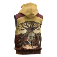Léopold Sédar Senghor Sleeveless Zip Hoodie Sacred Baobab Tree Design African Roots and Symbols Theme Negritude Movement - Wonder Print Shop