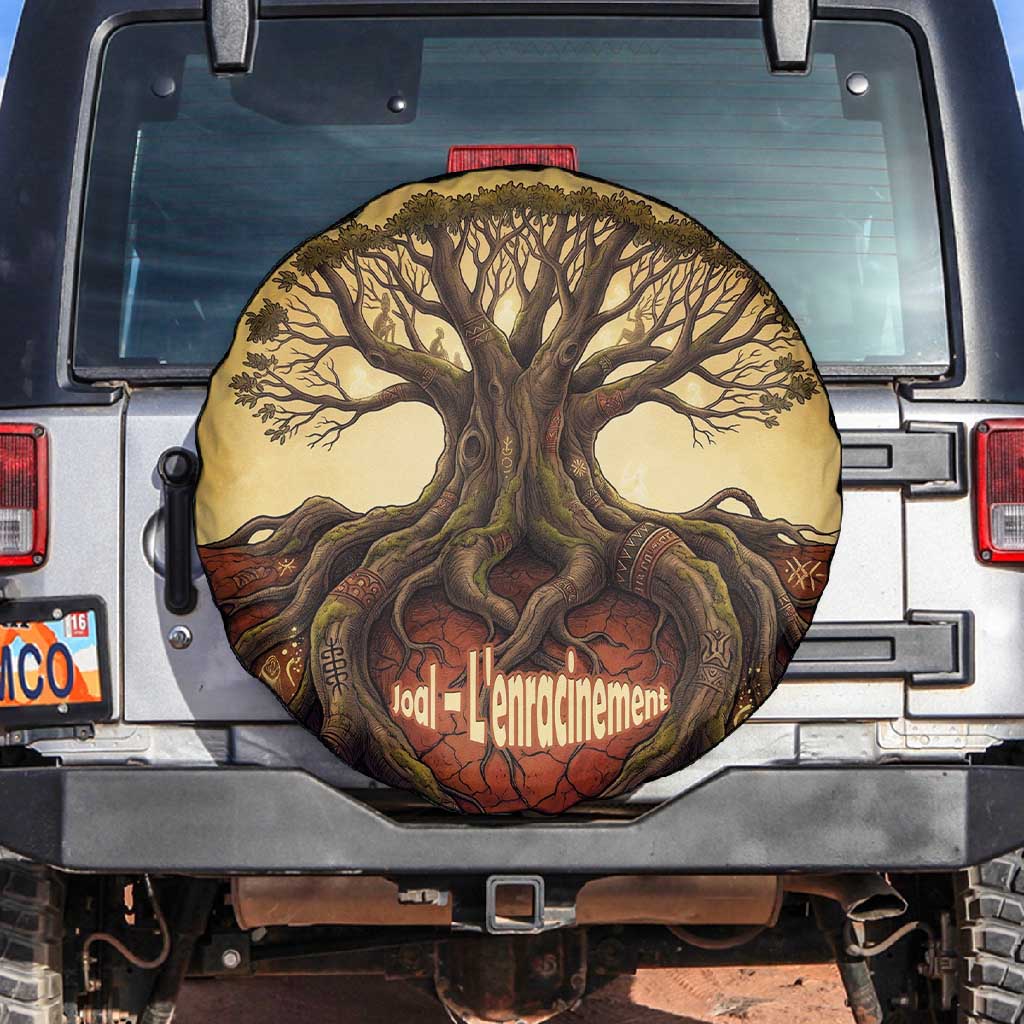 Léopold Sédar Senghor Spare Tire Cover Sacred Baobab Tree Design African Roots and Symbols Theme Negritude Movement - Wonder Print Shop