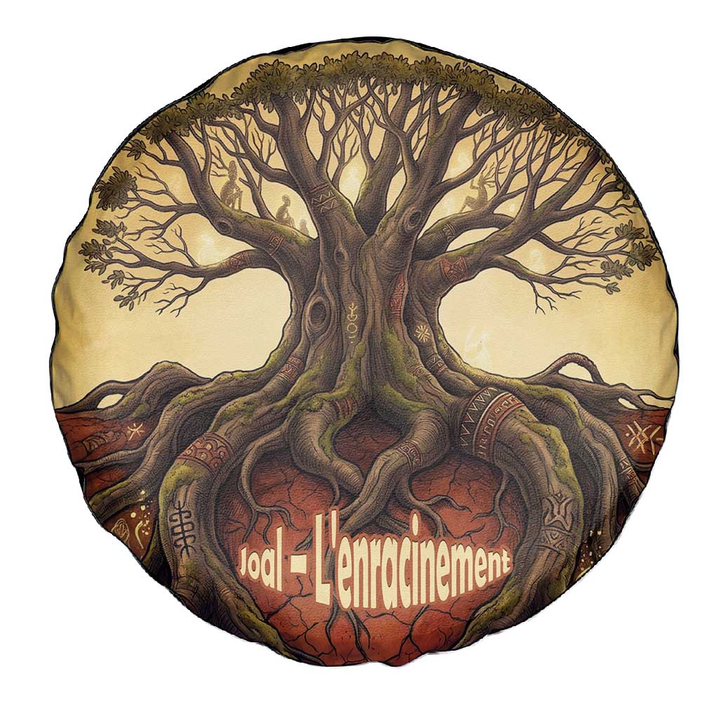 Léopold Sédar Senghor Spare Tire Cover Sacred Baobab Tree Design African Roots and Symbols Theme Negritude Movement - Wonder Print Shop