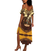 Léopold Sédar Senghor Summer Maxi Dress Sacred Baobab Tree Design African Roots and Symbols Theme Negritude Movement - Wonder Print Shop