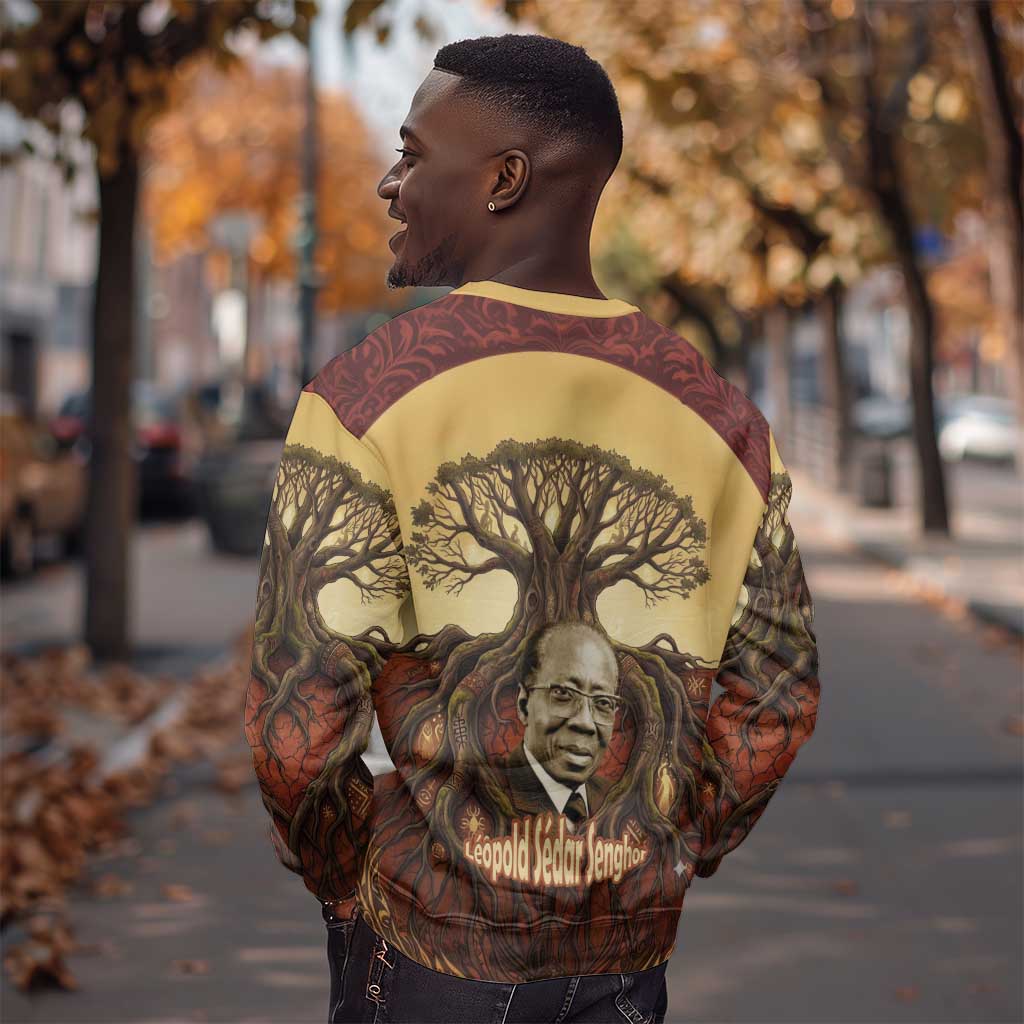 Léopold Sédar Senghor Sweatshirt Sacred Baobab Tree Design African Roots and Symbols Theme Negritude Movement - Wonder Print Shop