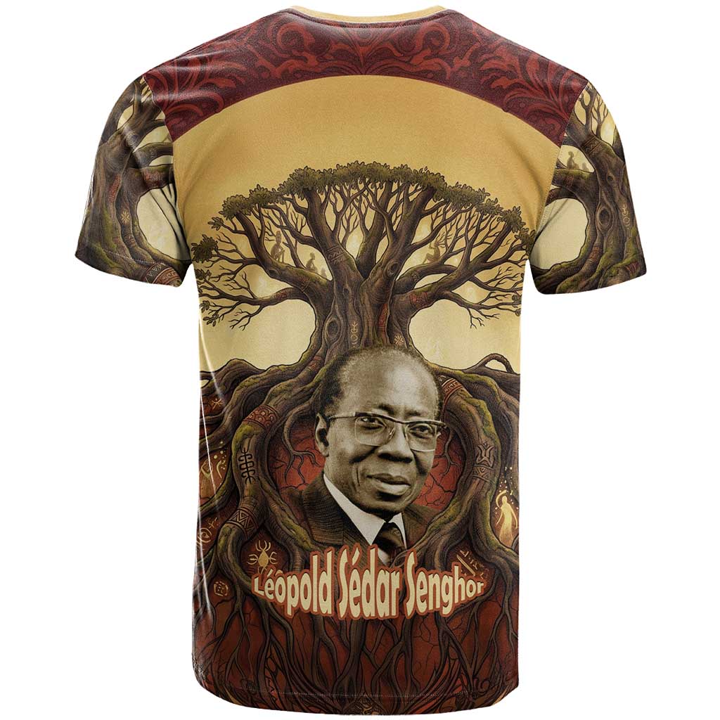 Léopold Sédar Senghor T shirt Sacred Baobab Tree Design African Roots and Symbols Theme Negritude Movement - Wonder Print Shop