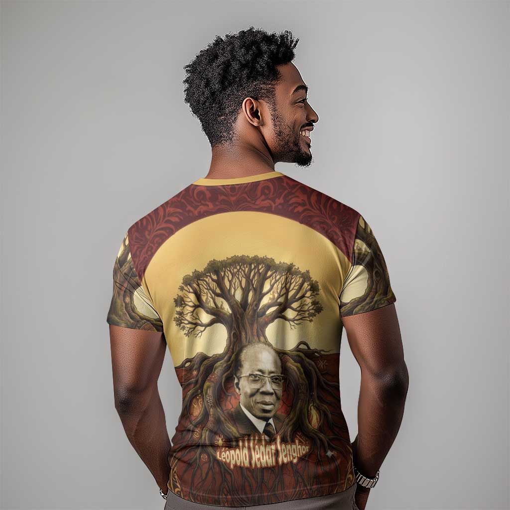 Léopold Sédar Senghor T shirt Sacred Baobab Tree Design African Roots and Symbols Theme Negritude Movement - Wonder Print Shop