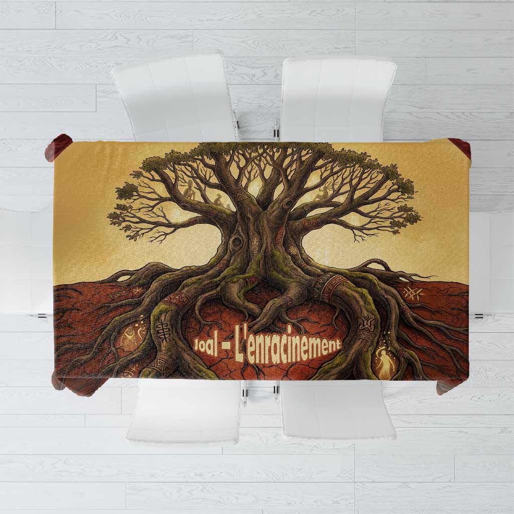 Léopold Sédar Senghor Tablecloth Sacred Baobab Tree Design African Roots and Symbols Theme Negritude Movement - Wonder Print Shop