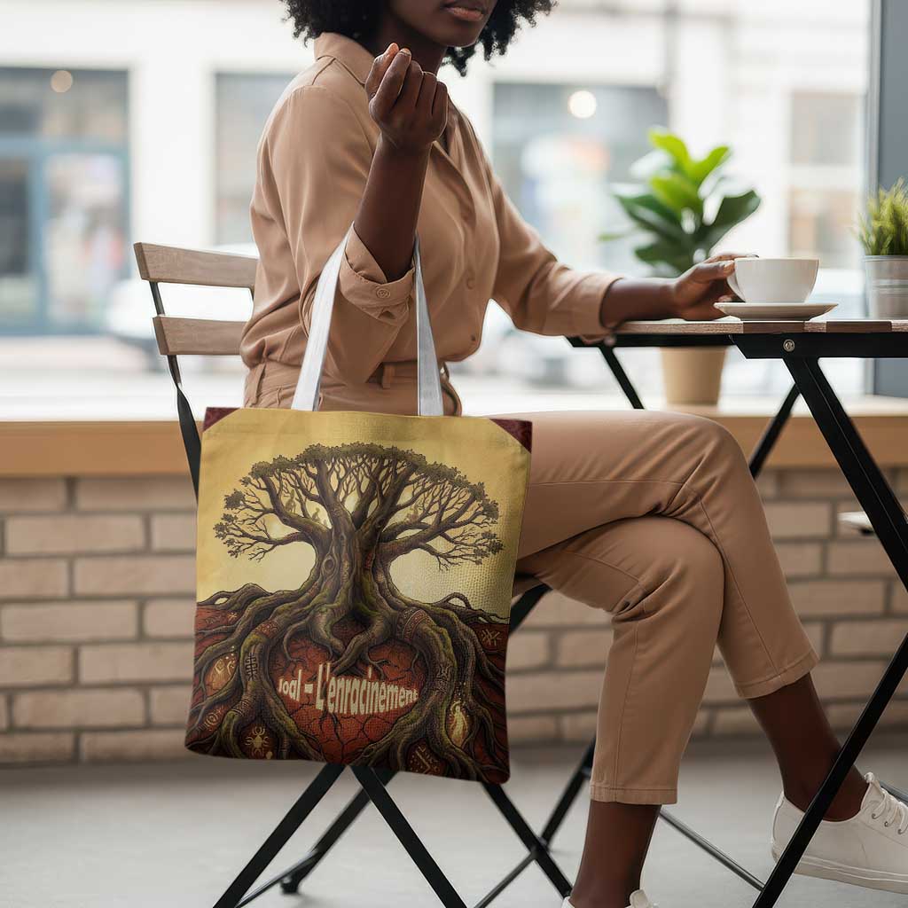 Léopold Sédar Senghor Tote Bag Sacred Baobab Tree Design African Roots and Symbols Theme Negritude Movement - Wonder Print Shop