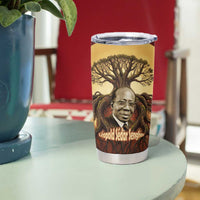 Léopold Sédar Senghor Tumbler Cup Sacred Baobab Tree Design African Roots and Symbols Theme Negritude Movement - Wonder Print Shop