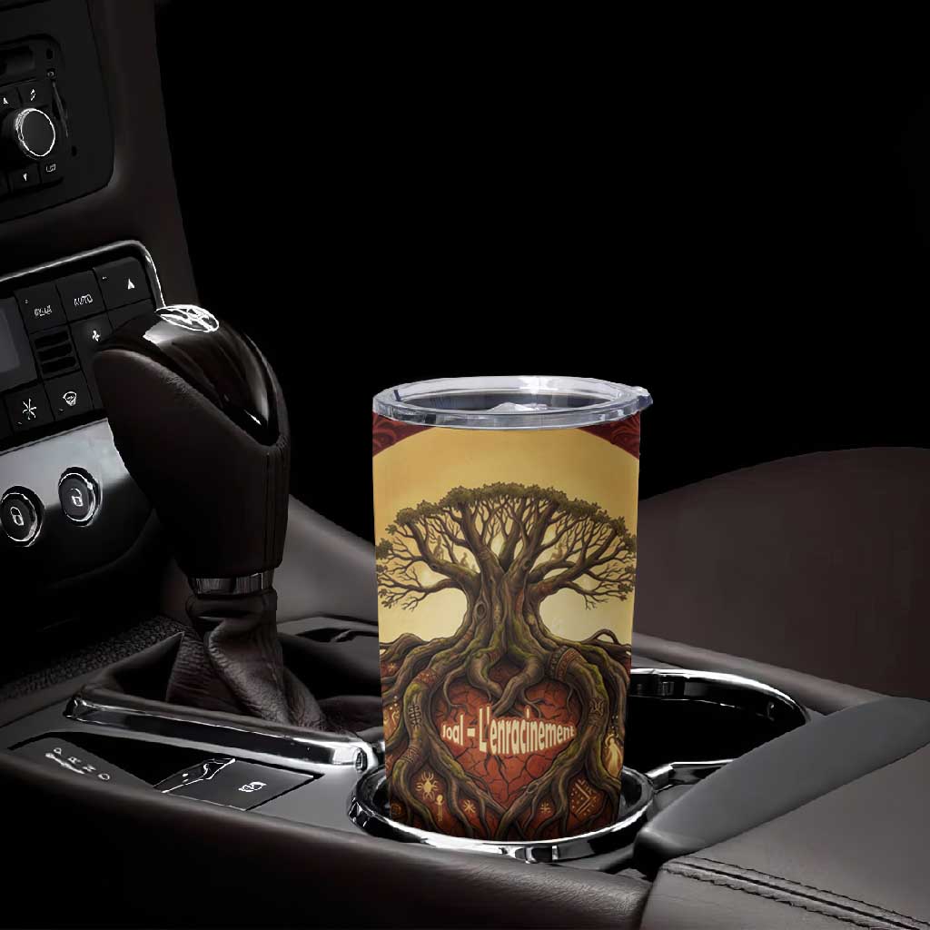 Léopold Sédar Senghor Tumbler Cup Sacred Baobab Tree Design African Roots and Symbols Theme Negritude Movement - Wonder Print Shop