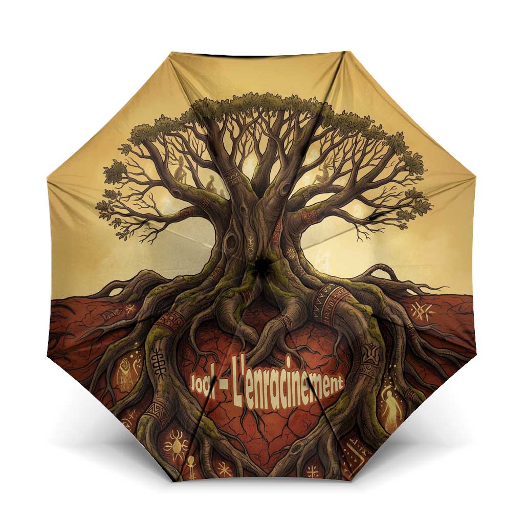 Léopold Sédar Senghor Umbrella Sacred Baobab Tree Design African Roots and Symbols Theme Negritude Movement - Wonder Print Shop