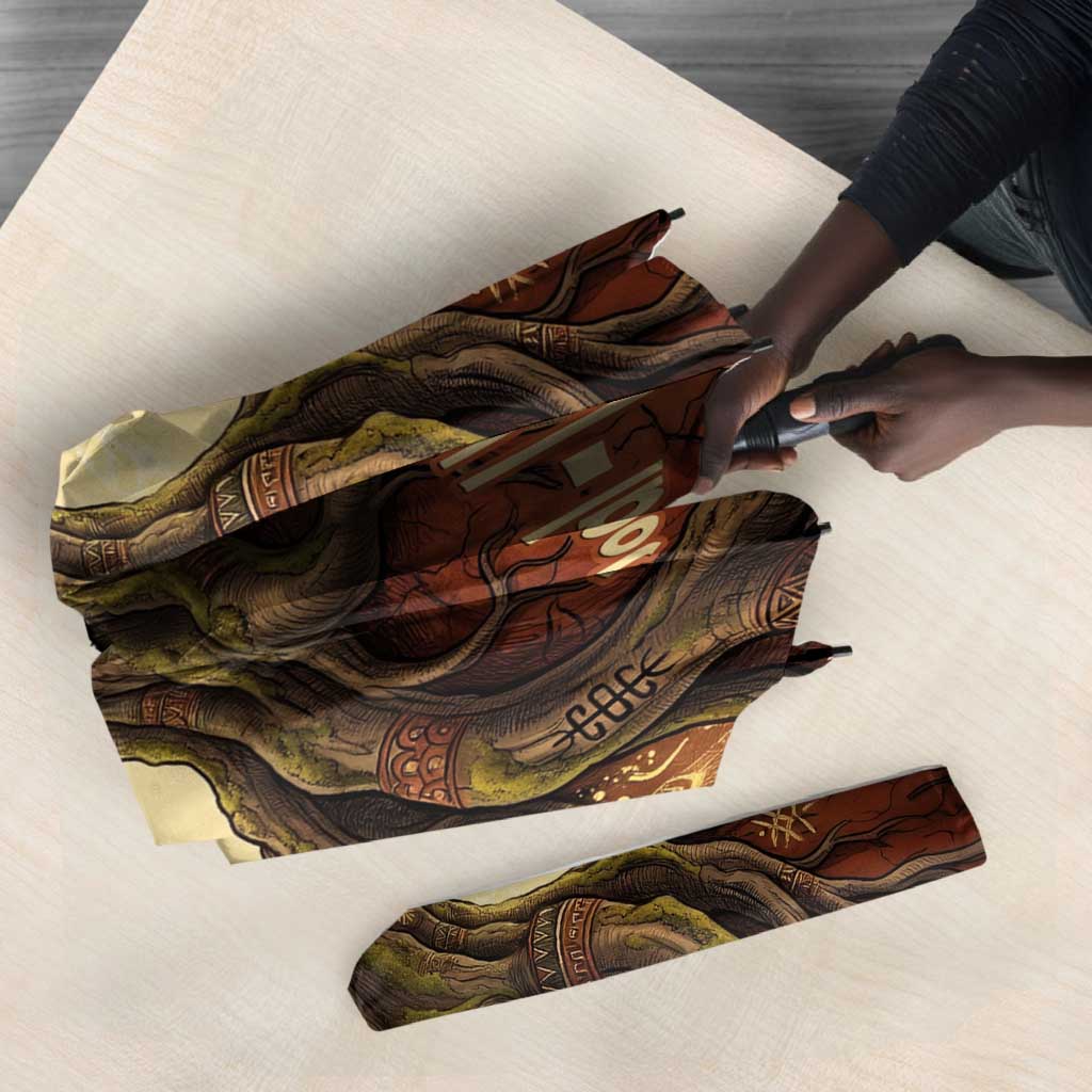 Léopold Sédar Senghor Umbrella Sacred Baobab Tree Design African Roots and Symbols Theme Negritude Movement - Wonder Print Shop