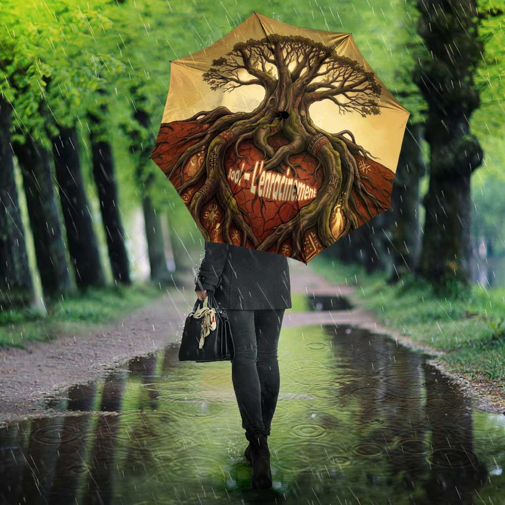 Léopold Sédar Senghor Umbrella Sacred Baobab Tree Design African Roots and Symbols Theme Negritude Movement - Wonder Print Shop