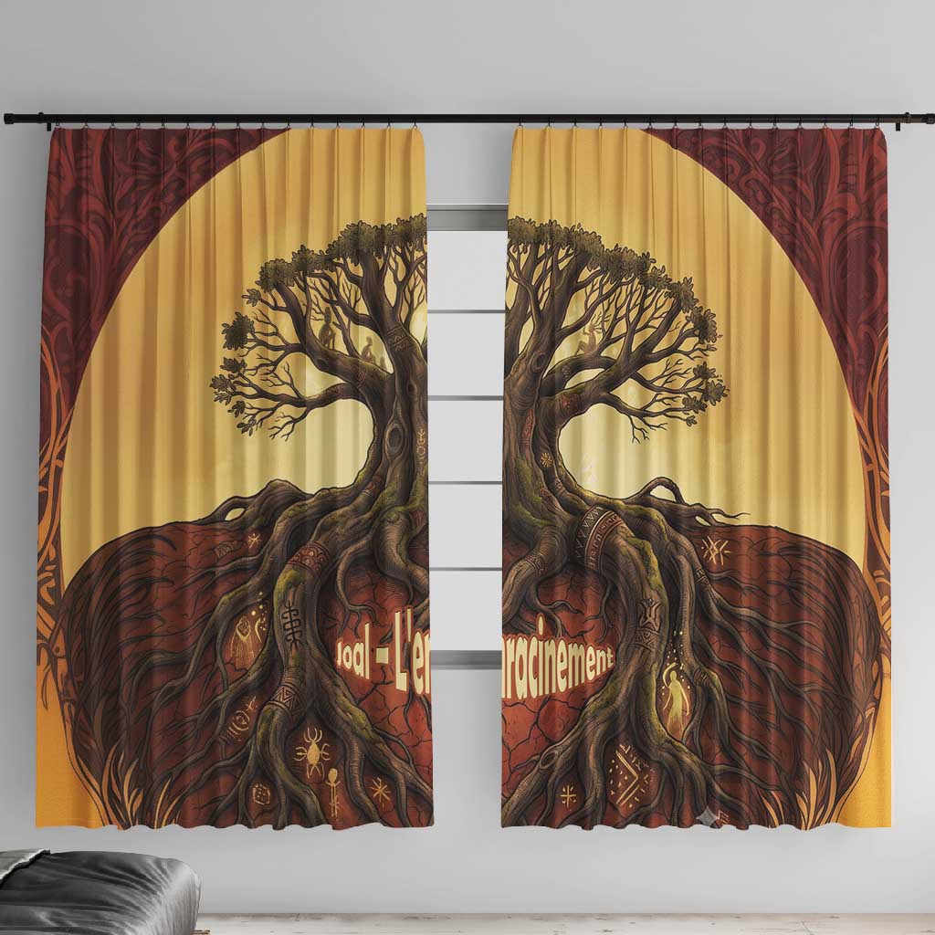 Léopold Sédar Senghor Window Curtain Sacred Baobab Tree Design African Roots and Symbols Theme Negritude Movement - Wonder Print Shop