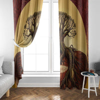 Léopold Sédar Senghor Window Curtain Sacred Baobab Tree Design African Roots and Symbols Theme Negritude Movement - Wonder Print Shop
