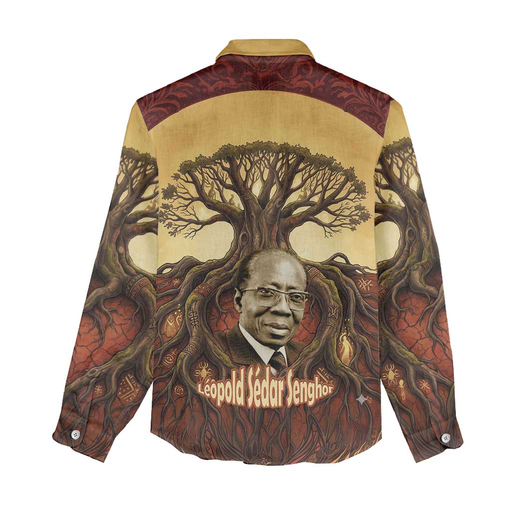 Léopold Sédar Senghor Women Casual Shirt Sacred Baobab Tree Design African Roots and Symbols Theme Negritude Movement - Wonder Print Shop