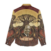 Léopold Sédar Senghor Women Casual Shirt Sacred Baobab Tree Design African Roots and Symbols Theme Negritude Movement - Wonder Print Shop