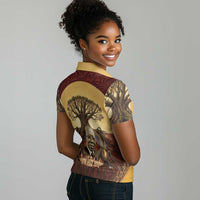 Léopold Sédar Senghor Women Polo Shirt Sacred Baobab Tree Design African Roots and Symbols Theme Negritude Movement - Wonder Print Shop