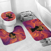 Léopold Sédar Senghor Bathroom Set Femme Noire Silhouette with Africa Map Pattern Vibrant Swirl Background - Wonder Print Shop
