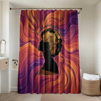 Léopold Sédar Senghor Bathroom Set Femme Noire Silhouette with Africa Map Pattern Vibrant Swirl Background - Wonder Print Shop