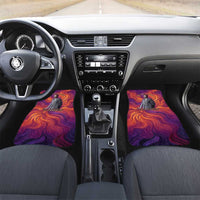 Léopold Sédar Senghor Car Mats Femme Noire Silhouette with Africa Map Pattern Vibrant Swirl Background - Wonder Print Shop