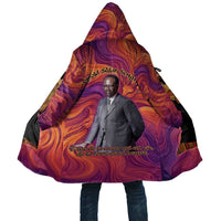 Léopold Sédar Senghor Cloak Femme Noire Silhouette with Africa Map Pattern Vibrant Swirl Background - Wonder Print Shop