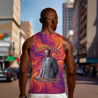 Léopold Sédar Senghor Men Tank Top Femme Noire Silhouette with Africa Map Pattern Vibrant Swirl Background - Wonder Print Shop