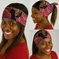Léopold Sédar Senghor Neck Gaiter Femme Noire Silhouette with Africa Map Pattern Vibrant Swirl Background - Wonder Print Shop