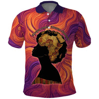 Léopold Sédar Senghor Polo Shirt Femme Noire Silhouette with Africa Map Pattern Vibrant Swirl Background - Wonder Print Shop