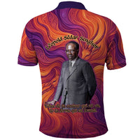 Léopold Sédar Senghor Polo Shirt Femme Noire Silhouette with Africa Map Pattern Vibrant Swirl Background - Wonder Print Shop