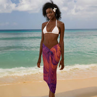 Léopold Sédar Senghor Sarong Femme Noire Silhouette with Africa Map Pattern Vibrant Swirl Background - Wonder Print Shop