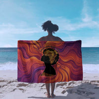 Léopold Sédar Senghor Sarong Femme Noire Silhouette with Africa Map Pattern Vibrant Swirl Background - Wonder Print Shop
