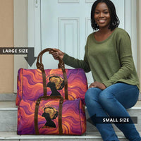 Léopold Sédar Senghor Travel Bag Femme Noire Silhouette with Africa Map Pattern Vibrant Swirl Background - Wonder Print Shop