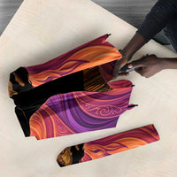Léopold Sédar Senghor Umbrella Femme Noire Silhouette with Africa Map Pattern Vibrant Swirl Background - Wonder Print Shop