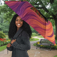 Léopold Sédar Senghor Umbrella Femme Noire Silhouette with Africa Map Pattern Vibrant Swirl Background - Wonder Print Shop