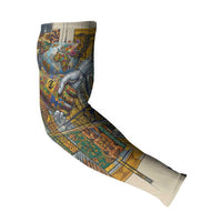 Léopold Sédar Senghor Arm Sleeves President Poete Portrait Futuristic African Robotic Handshake Earth and Flowers Unity - Wonder Print Shop