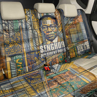Léopold Sédar Senghor Back Car Seat Cover President Poete Portrait Futuristic African Robotic Handshake Earth and Flowers Unity - Wonder Print Shop